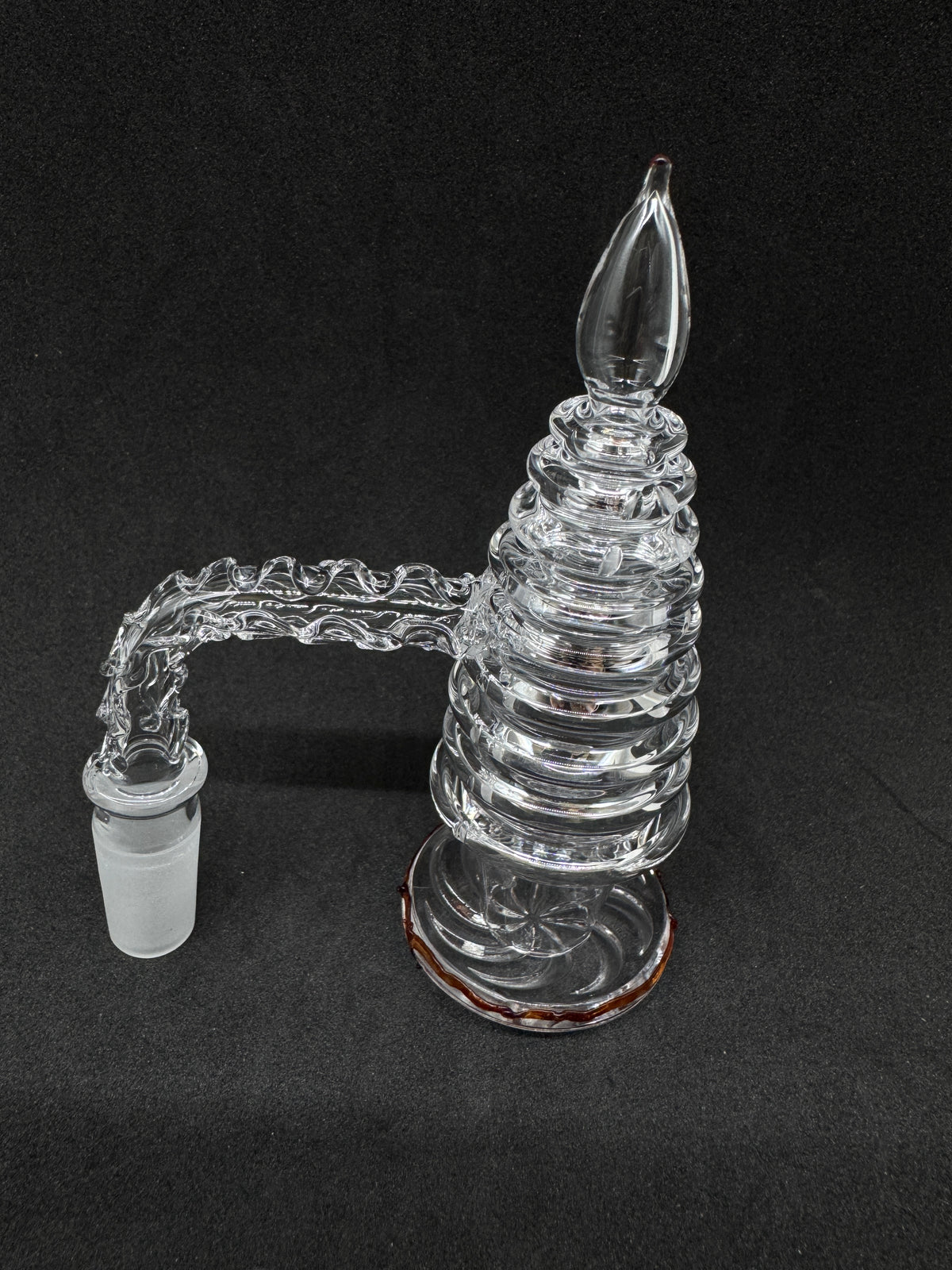 Hand-Sculpted Pagoda Tower Heady Quartz Banger Set with Matching Cap - 90°