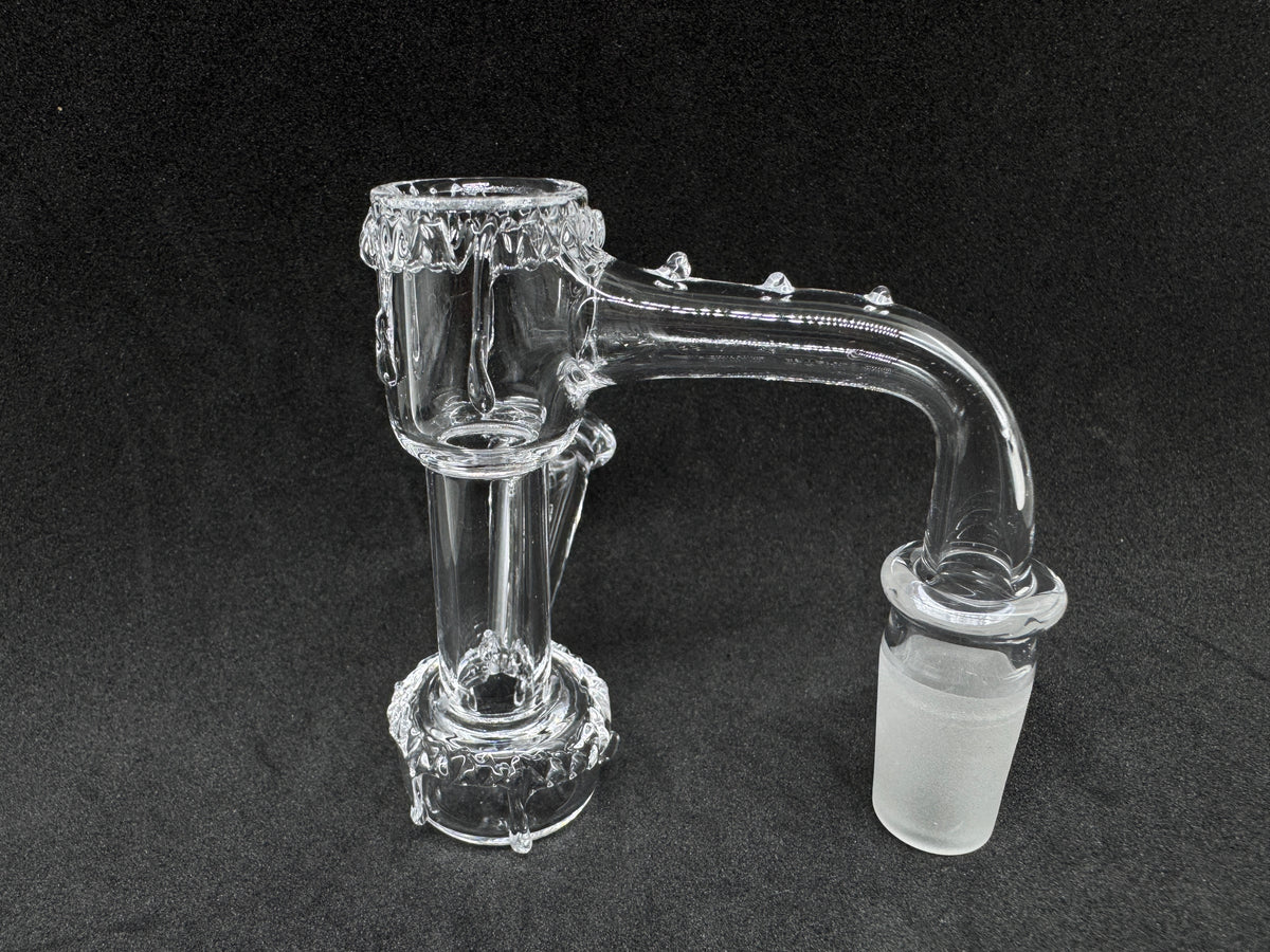 Handcrafted Melting Drip Heady Terp Slurper Quartz Banger with Side Arm - 90°