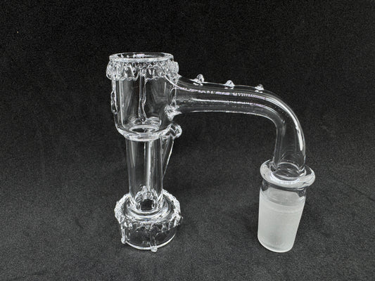 Handcrafted Melting Drip Heady Terp Slurper Quartz Banger with Side Arm - 90°