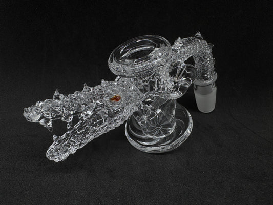 Hand-Sculpted Fierce Crocodile Heady Terp Slurper Quartz Banger - 90°