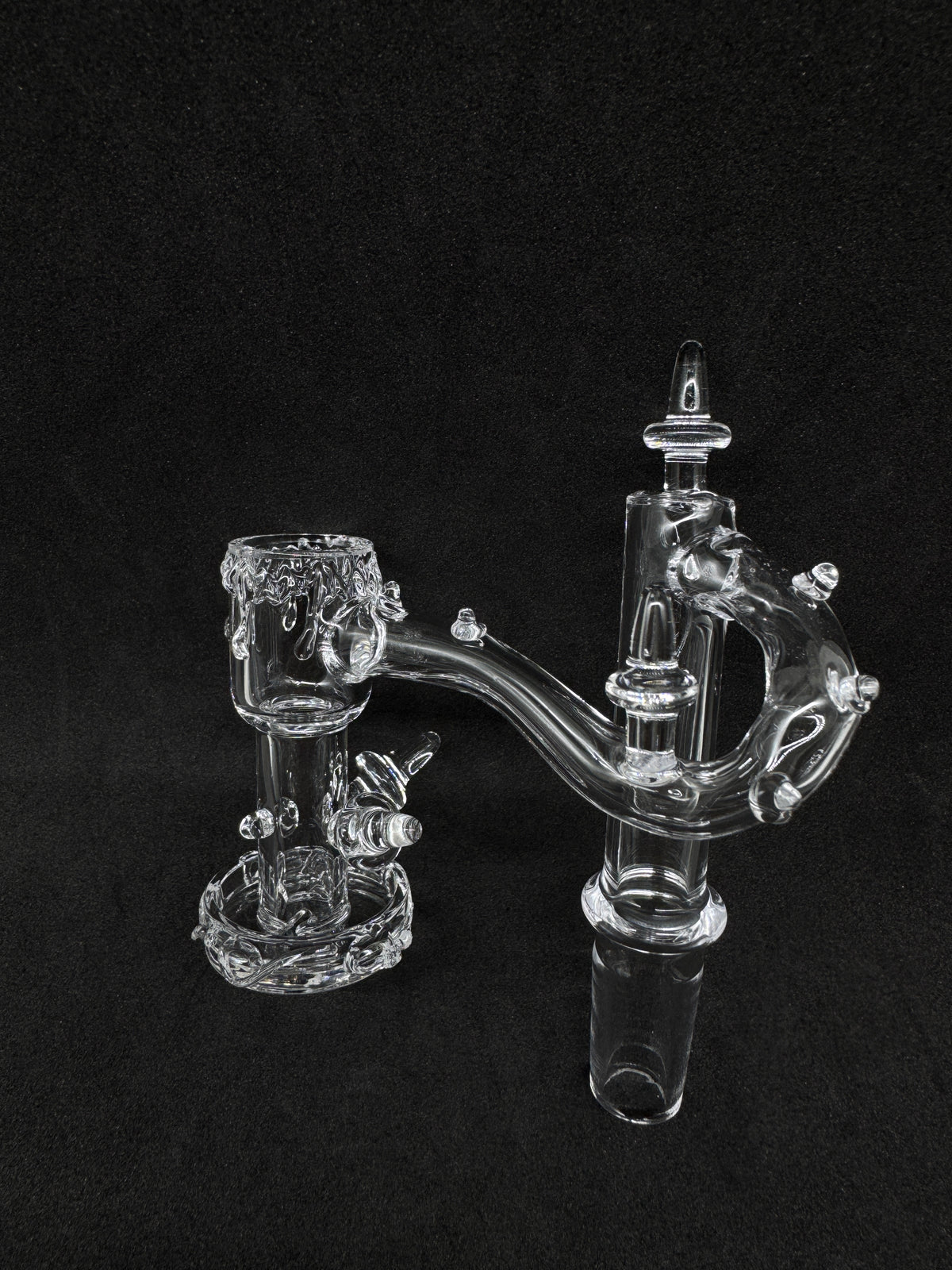 Hand-Sculpted Melting Drip Drop Down Recycler Quartz Banger - 90°