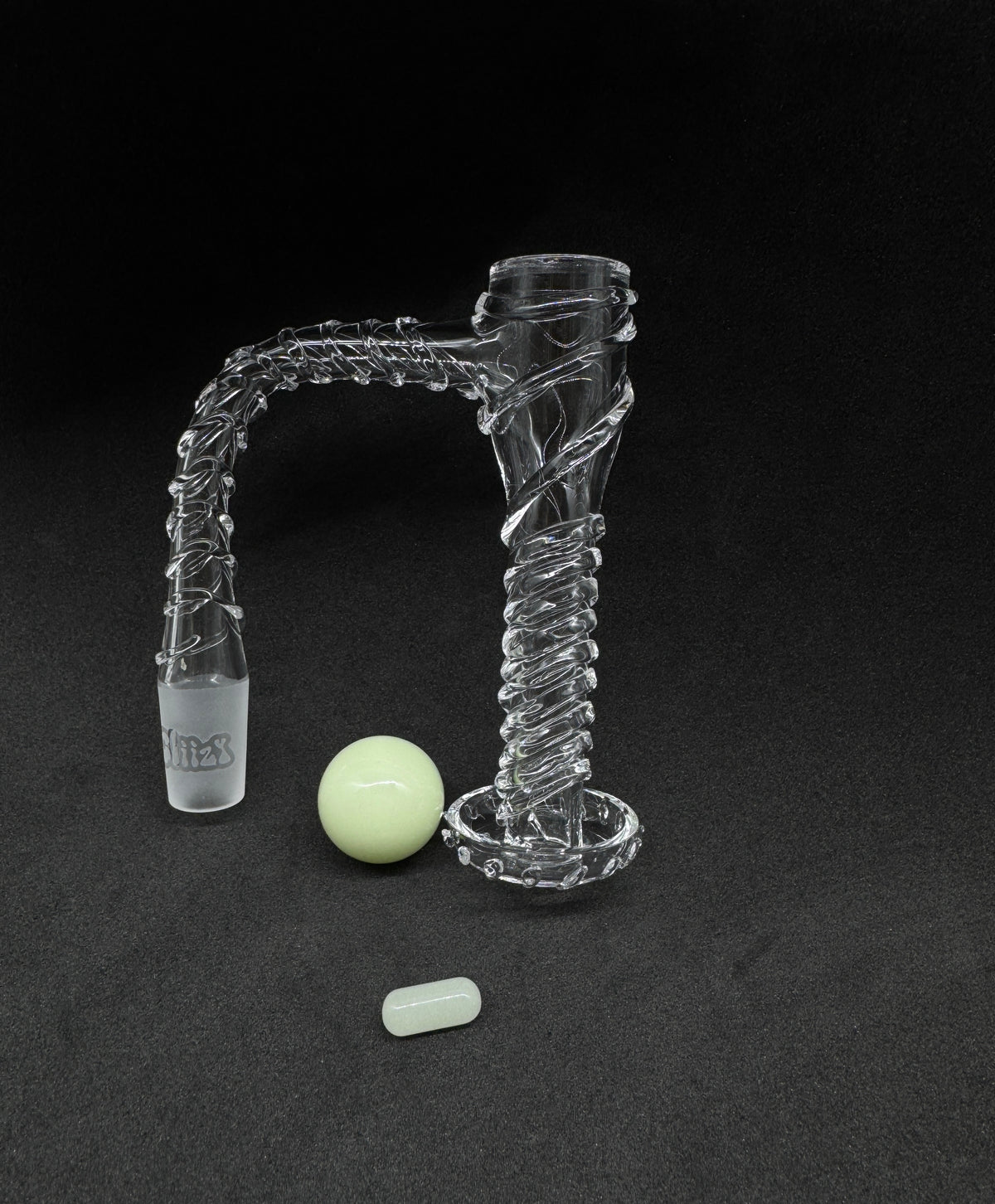 Griz Twisted Helix Control Tower Quartz Banger Set with Marble & Pill - 90°