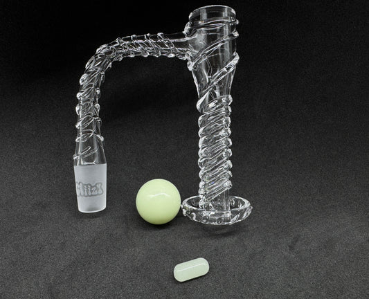 Griz Twisted Helix Control Tower Quartz Banger Set with Marble & Pill - 90°