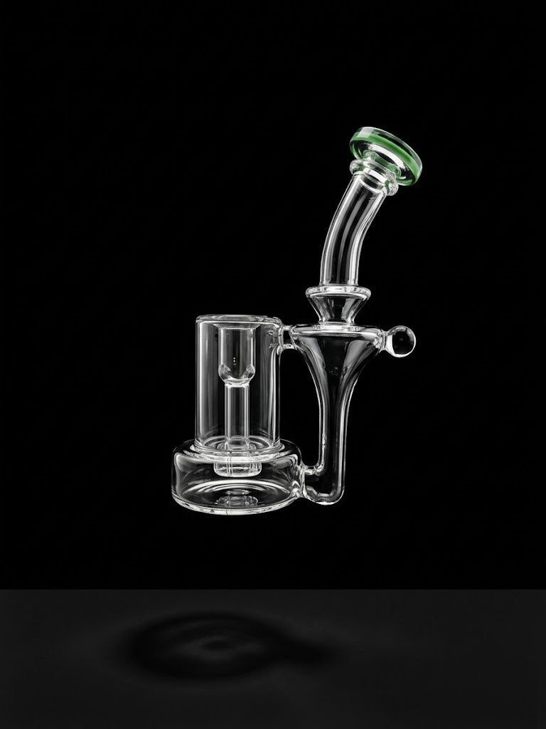 Griz Trumpet Klein Recycler Dab Rig with Glass Marble (Emerald Green)