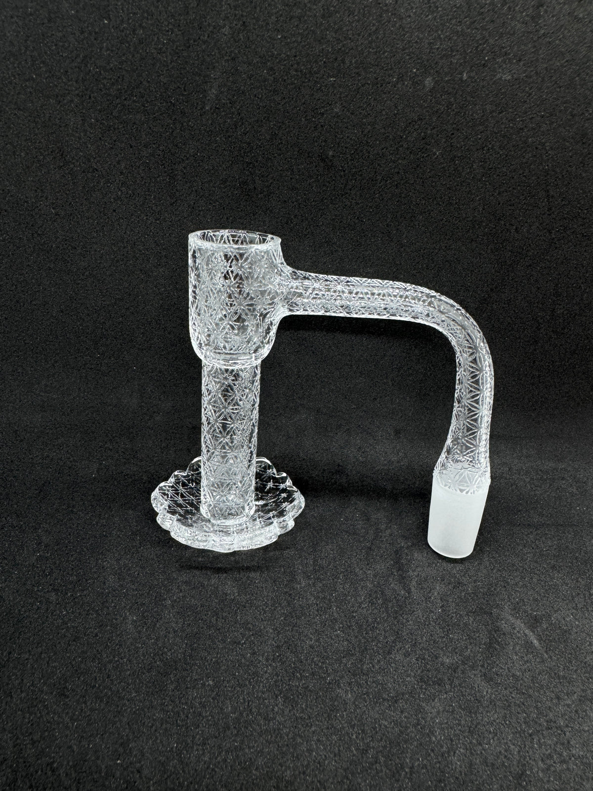 Geometric Sacred Star Etched Full Weld Terp Slurper Quartz Banger with Scalloped Dish - 90°