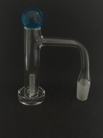 Seamless Full Weld Quartz Control Tower Banger with Pillar & Marble Set - 90°