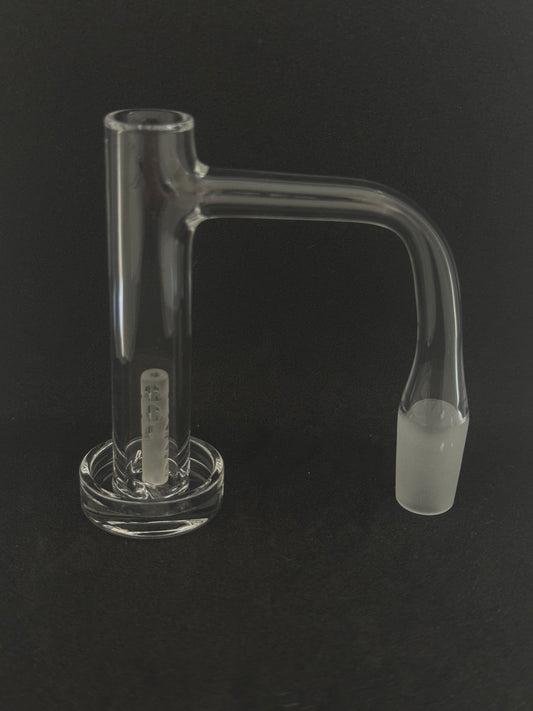 Seamless Full Weld Quartz Control Tower Banger with Pillar & Marble Set - 90°