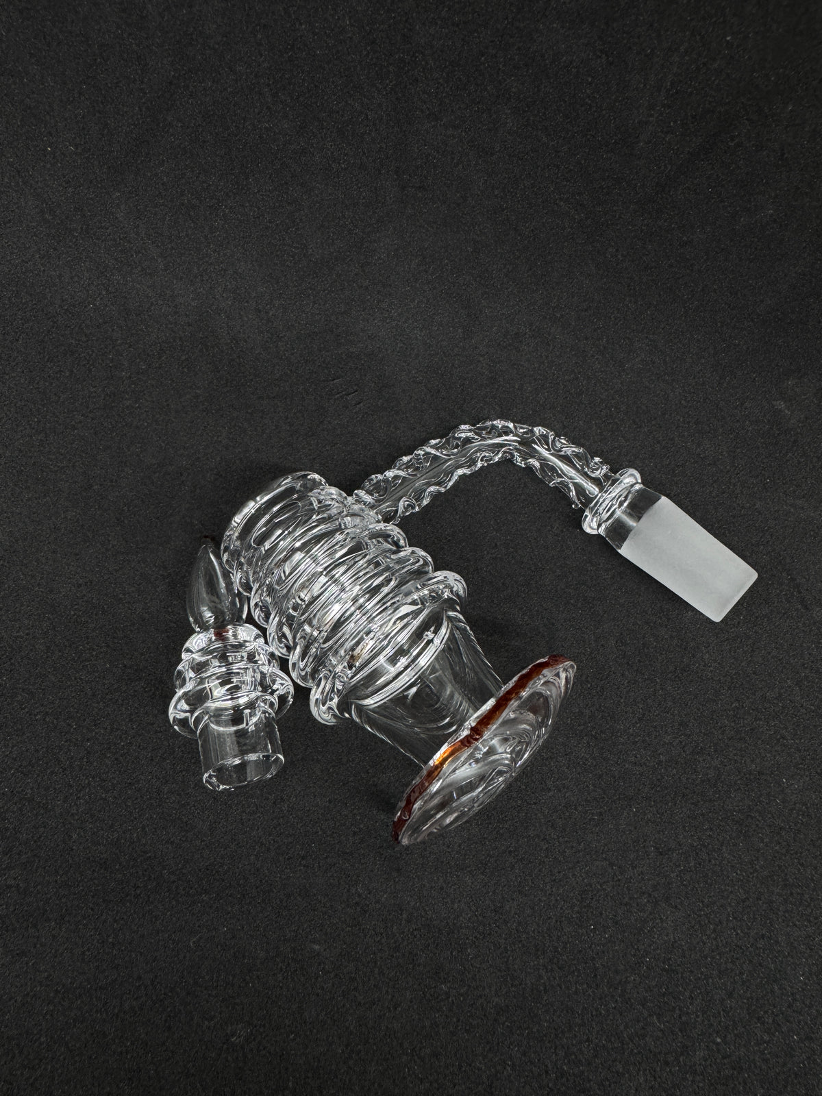 Hand-Sculpted Pagoda Tower Heady Quartz Banger Set with Matching Cap - 90°