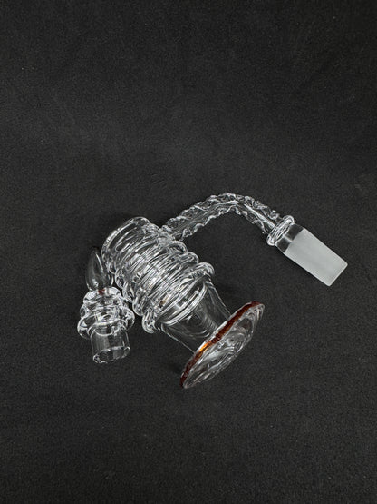 Hand-Sculpted Pagoda Tower Heady Quartz Banger Set with Matching Cap - 90°
