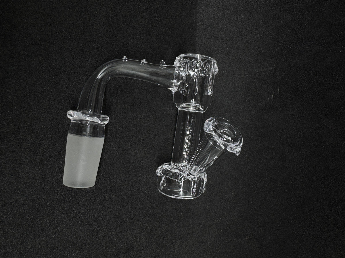 Handcrafted Melting Drip Heady Terp Slurper Quartz Banger with Side Arm - 90°