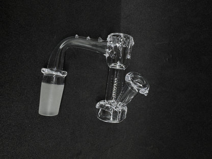 Handcrafted Melting Drip Heady Terp Slurper Quartz Banger with Side Arm - 90°