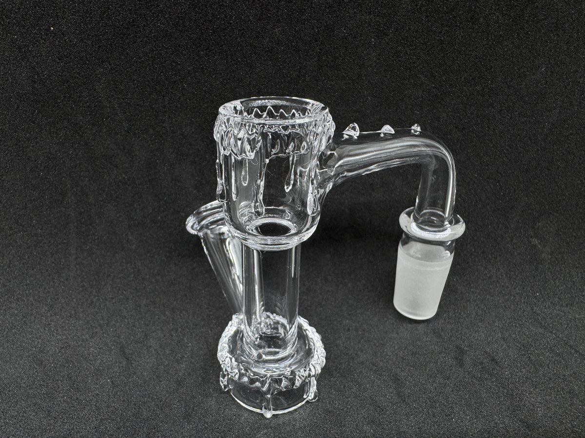 Handcrafted Melting Drip Heady Terp Slurper Quartz Banger with Side Arm - 90°