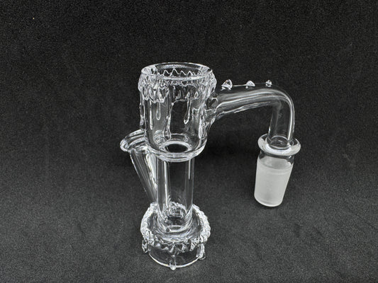 Handcrafted Melting Drip Heady Terp Slurper Quartz Banger with Side Arm - 90°