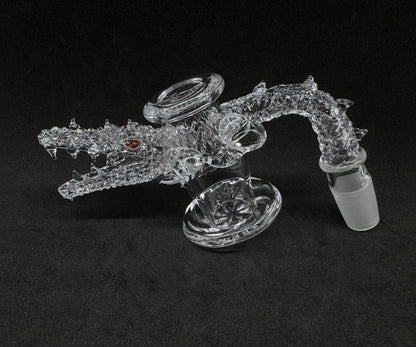 Hand-Sculpted Fierce Crocodile Heady Terp Slurper Quartz Banger - 90°