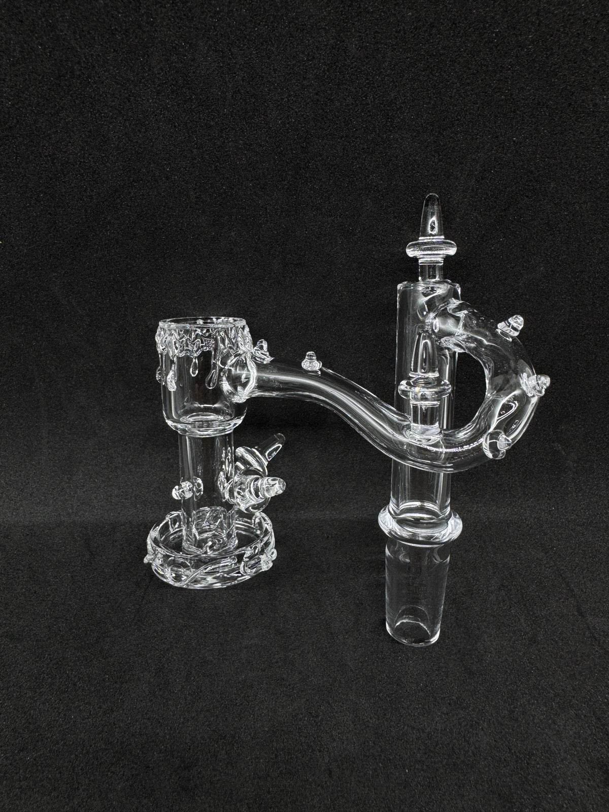 Hand-Sculpted Melting Drip Drop Down Recycler Quartz Banger - 90°