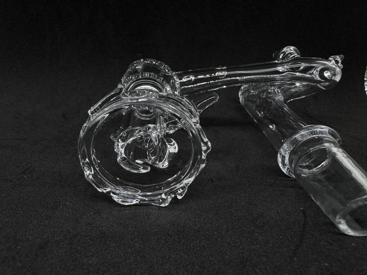 Hand-Sculpted Melting Drip Drop Down Recycler Quartz Banger - 90°
