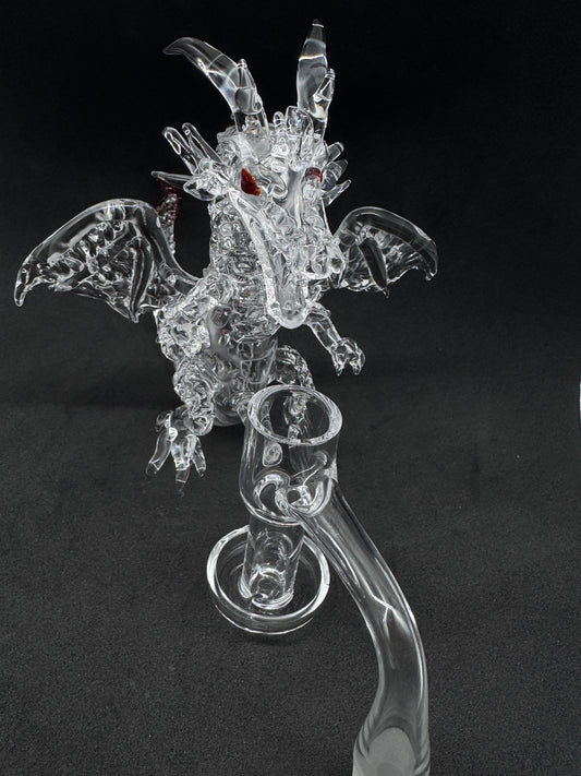 Hand-Sculpted Crystal Dragon Terp Slurper Quartz Banger - 90°