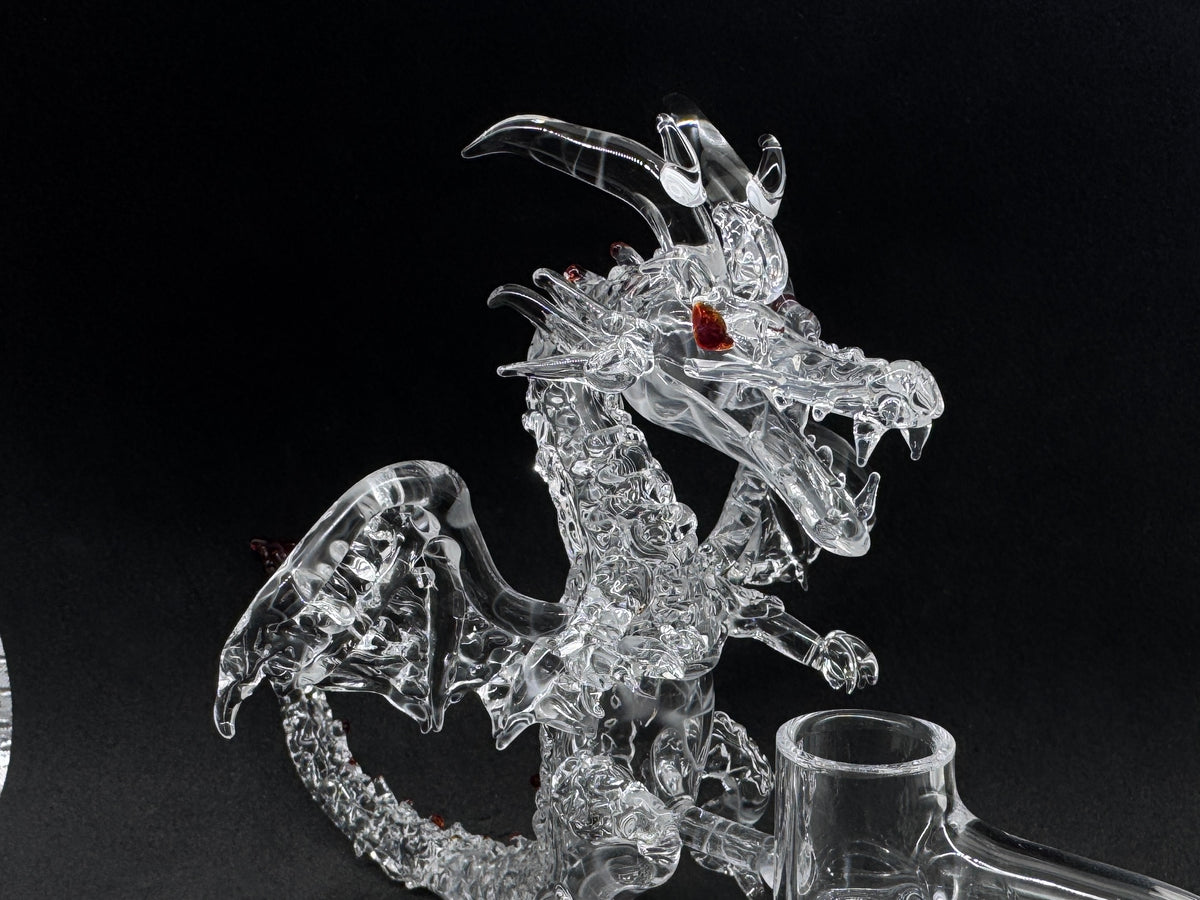 Hand-Sculpted Crystal Dragon Terp Slurper Quartz Banger - 90°