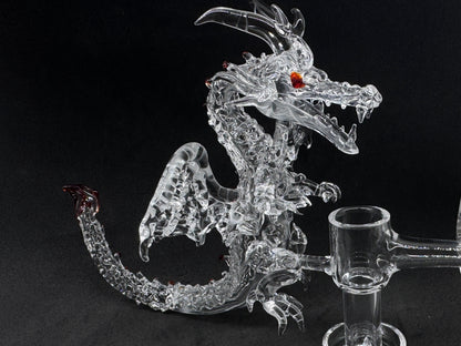 Hand-Sculpted Crystal Dragon Terp Slurper Quartz Banger - 90°