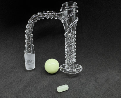 Griz Twisted Helix Control Tower Quartz Banger Set with Marble & Pill - 90°