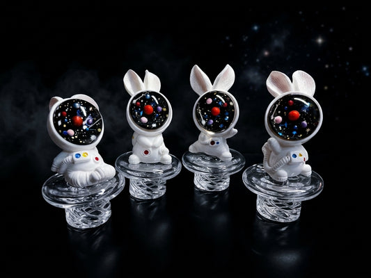 Griz Heady Hand-Sculpted Astronaut Space Bunny Spinner Carb Cap