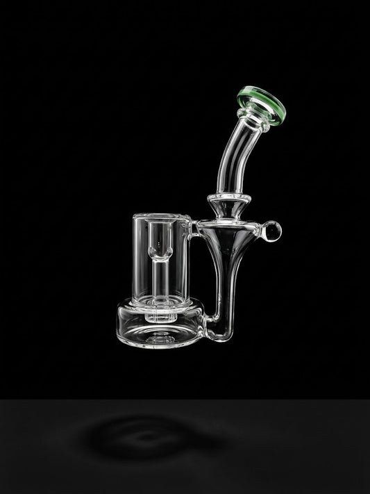 Griz Trumpet Klein Recycler Dab Rig with Glass Marble (Emerald Green)