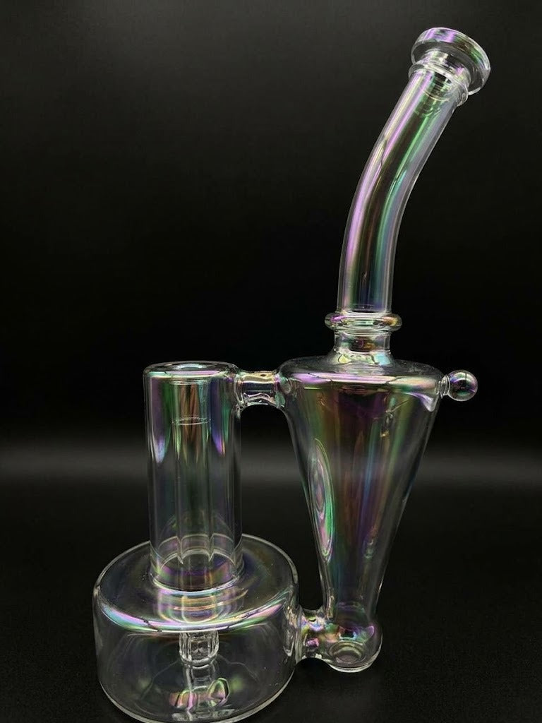 Griz Iridescent Cyclone Funnel Recycler Dab Rig