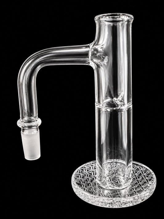 Flower of Life Engraved Tower Quartz Banger - 90°