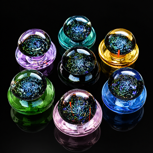 Griz Cosmic Dichro Galaxy Glass Marble Carb Cap