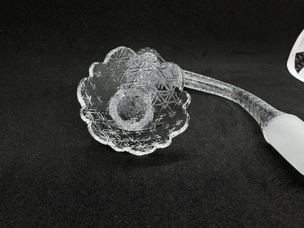 Geometric Sacred Star Etched Full Weld Terp Slurper Quartz Banger with Scalloped Dish - 90°
