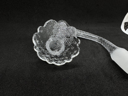 Geometric Sacred Star Etched Full Weld Terp Slurper Quartz Banger with Scalloped Dish - 90°