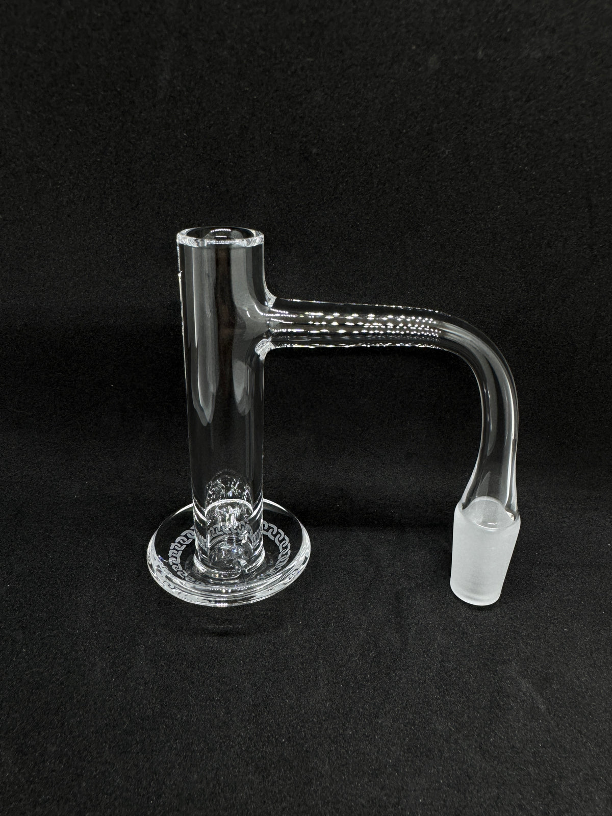 Full Weld Straight Barrel Blender Terp Slurper Quartz Banger with Engraved Rim Dish - 90°