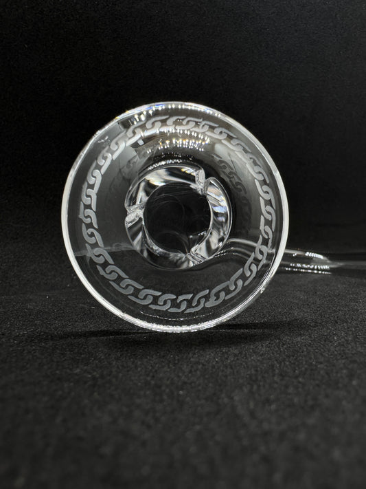 Full Weld Straight Barrel Blender Terp Slurper Quartz Banger with Engraved Rim Dish - 90°